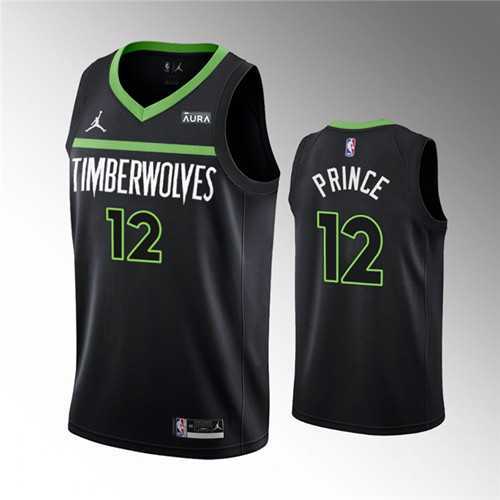Men%27s Minnesota Timberwolves #12 Taurean Prince Black Statement Edition Stitched Jersey Dzhi->minnesota timberwolves->NBA Jersey